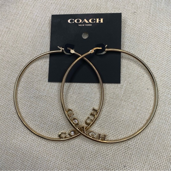 Coach Signature Large Hoop Earrings - Picture 3 of 4